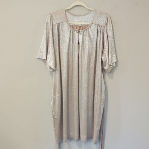 Anthropologie Sabina Musayev Shimmering Metallic Dress Belted Oversize‎ size XL